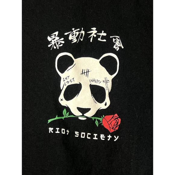 Men's Riot Society Panda Rose Short Sleeve Graphic Cotton T-Shirt - Size M - Picture 3 of 4